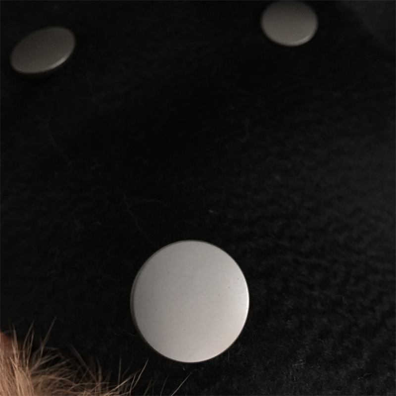 Women's Wool & Blends New F Letter Fox Fur Pocket Plus Plush Warm Fur Coat Black