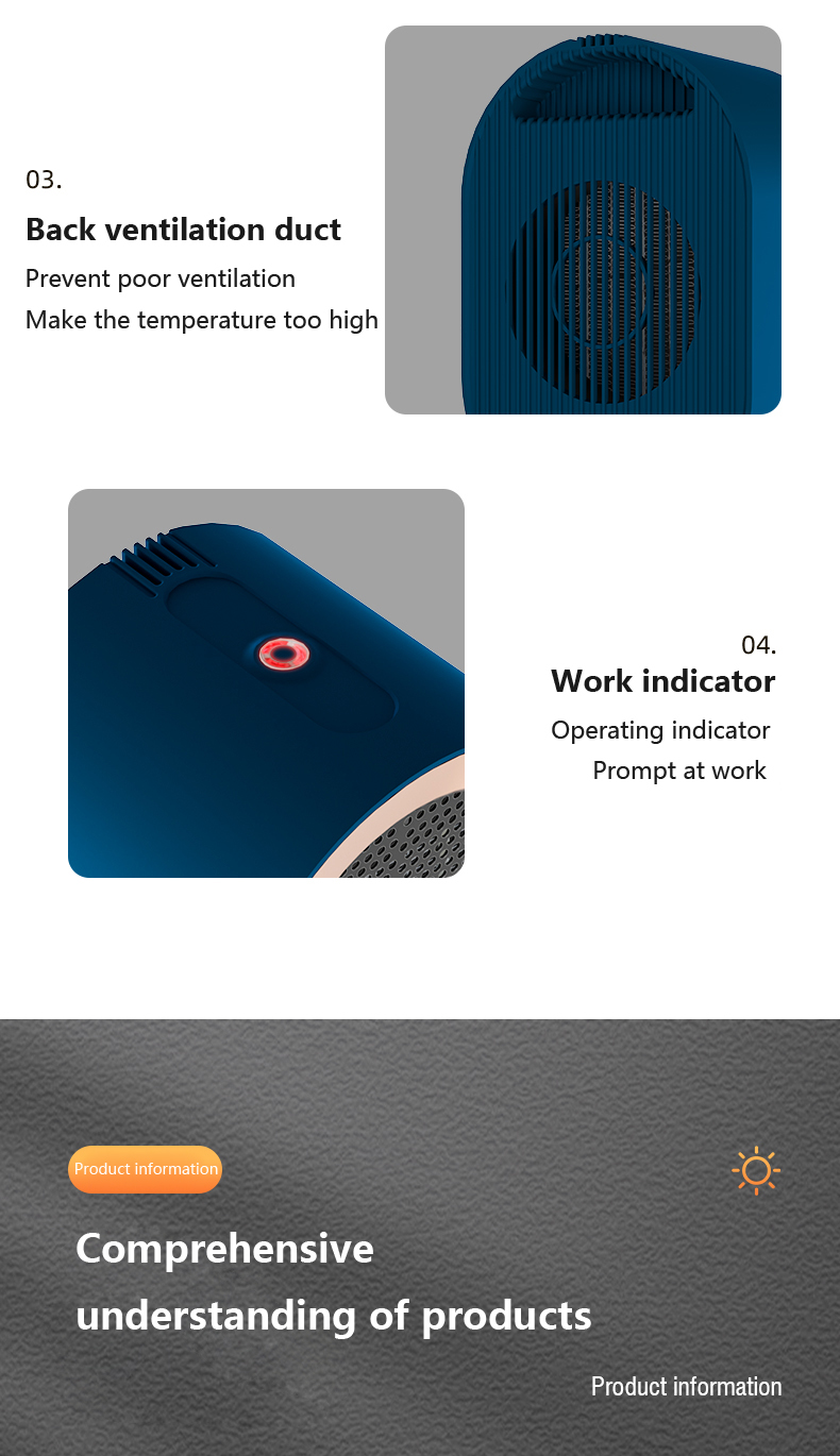 Chauffage rapide d'hiver 1200W Mini radiateurs portables matériau ignifuge radiateur soufflant sûr radiateurs électriques 9901112