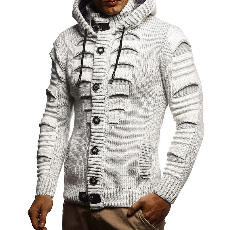 Maglioni da uomo Cappotto cardigan lavorato a maglia con cappuccio da uomo autunno e inverno moda europea e americana 220923