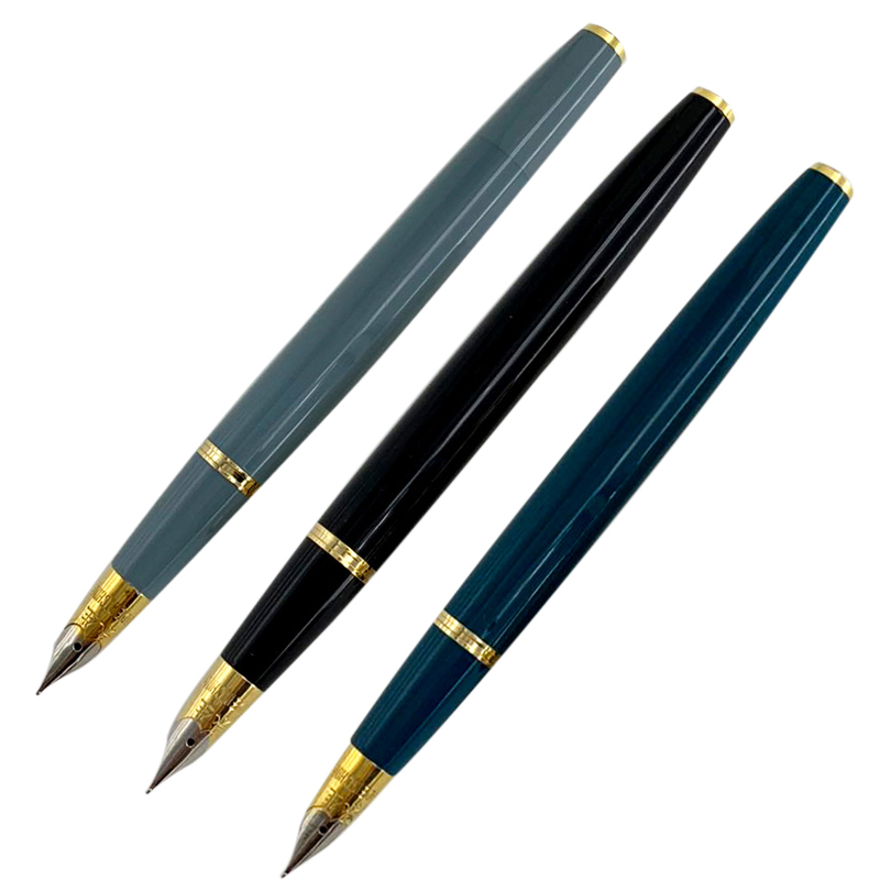 Plumas estilográficas Yongsheng 601A Pluma estilográfica Wave Golden Cap Vacumatic Pluma estilográfica Punta fina Sólido Azul oscuro Punta fina Suministros de oficina Plumas de regalo 220923