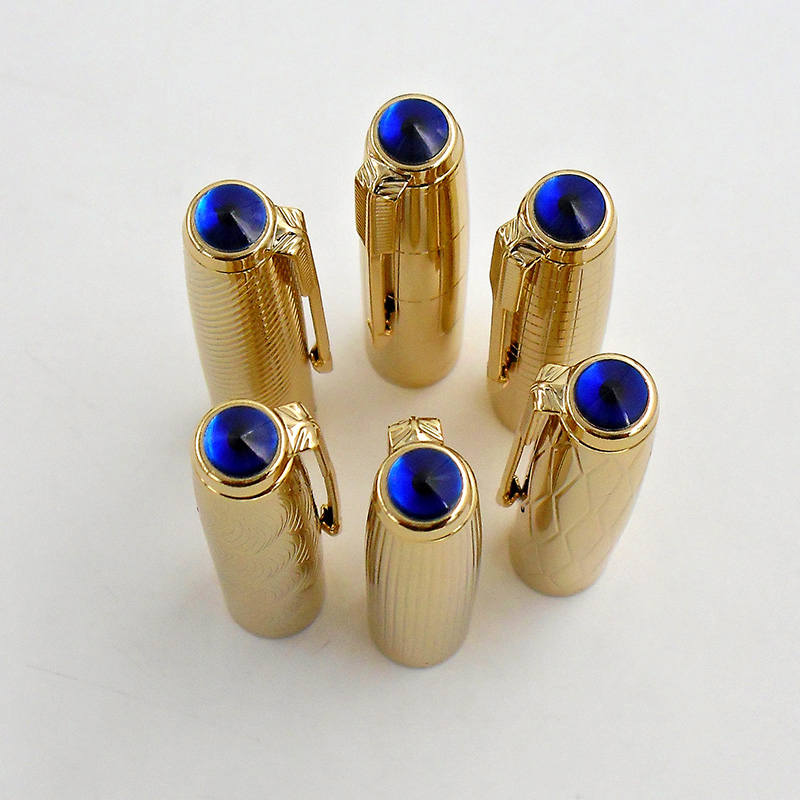 Penne stilografiche Penna stilografica Yong sheng 601A Wave Golden Cap Penna stilografica Vacumatic Pennino fine Solido Blu scuro Pennino fine Forniture ufficio Regalo 220923