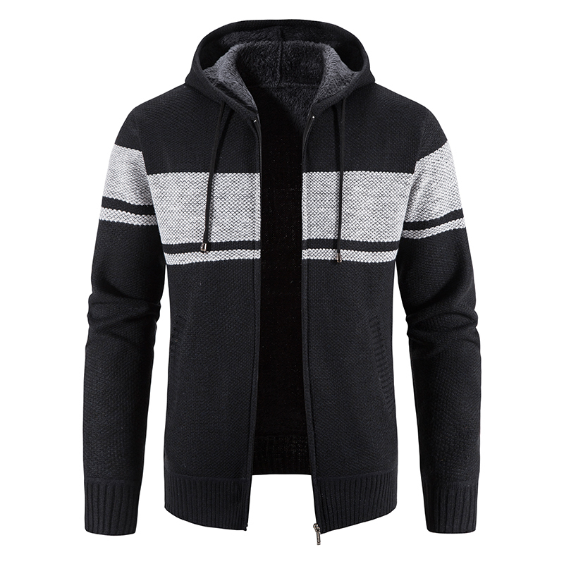 Mens Sweaters Knitted Sweater Men Fashion Slim Fit Cardigan Mens Causal Sweaters Coats Striped Hooded Single Breasted Cardigans Jackets Male 220923