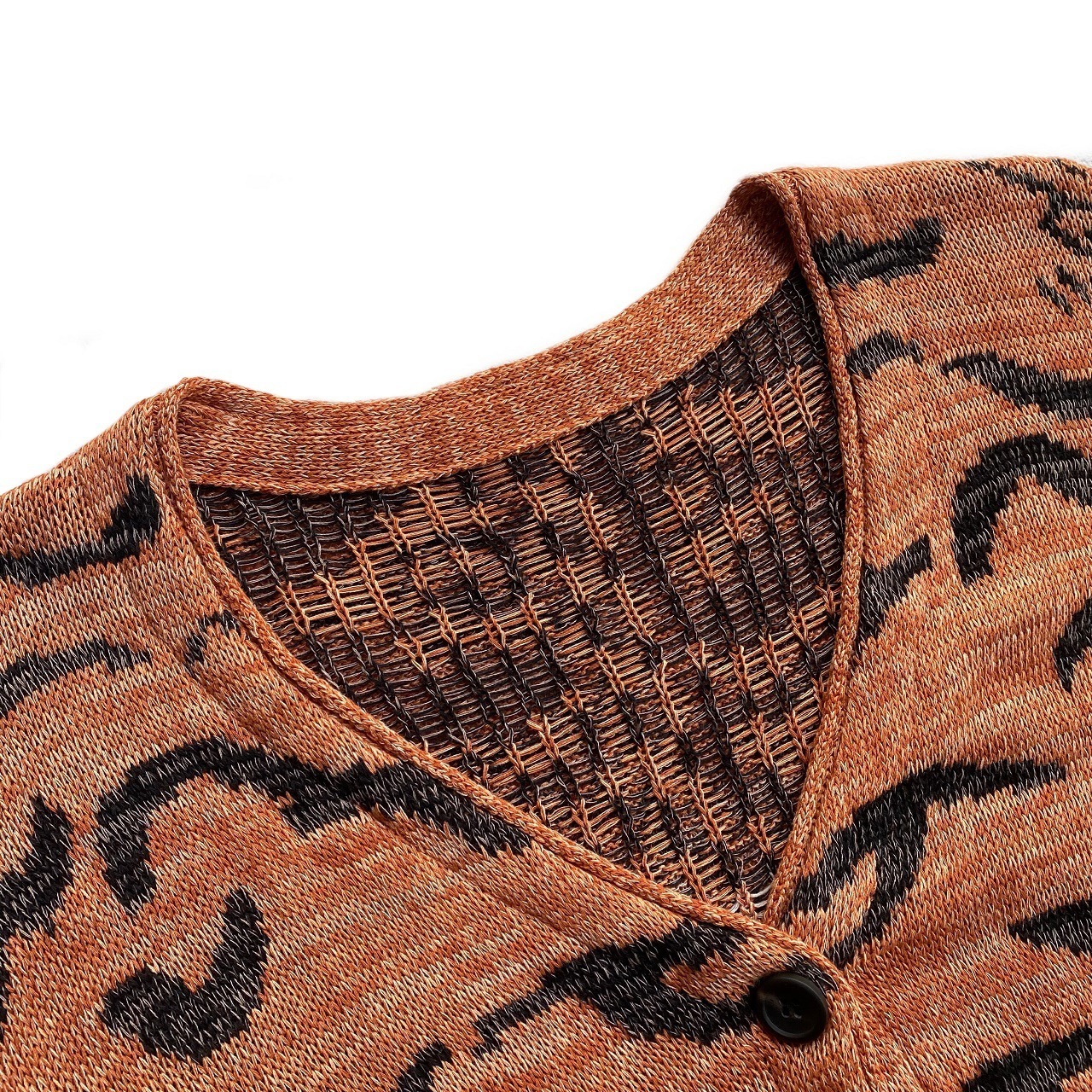 Mens Sweaters SEVEYFAN Mens Sweaters Hip Hop Vintage Tiger Printed Pullover Loose VNeck Orange Knitting Streetwear 220923