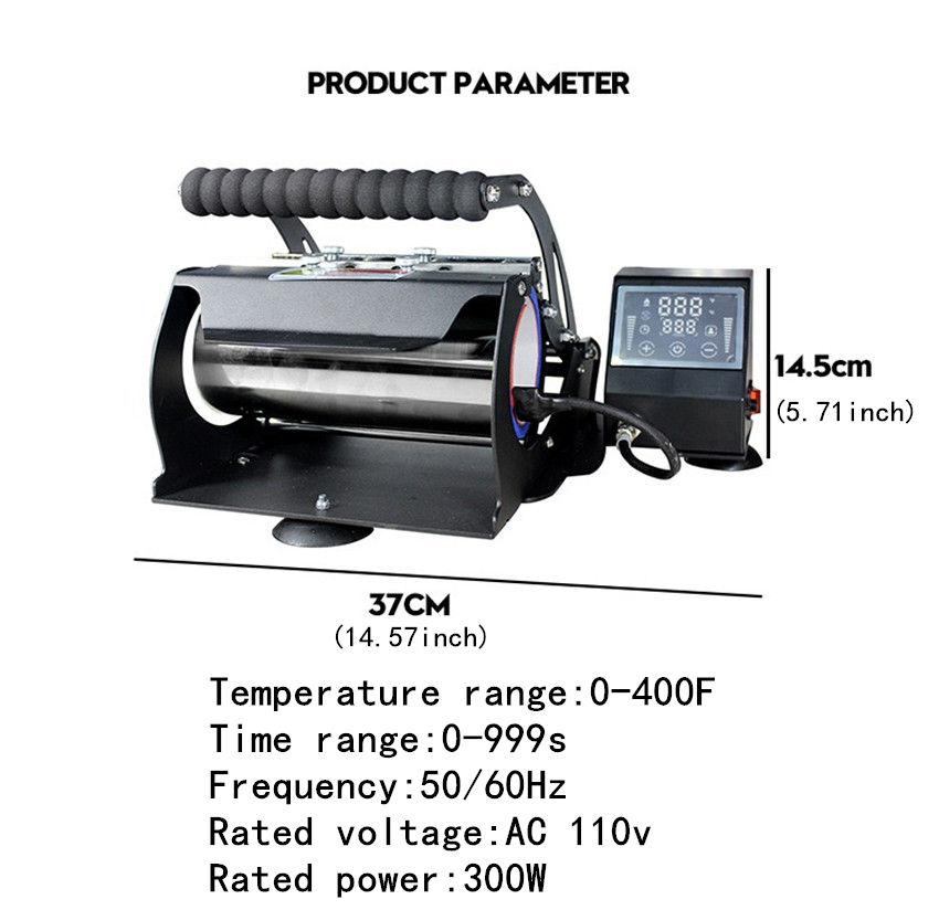 Imprimante à presse à chaud, usinage par Sublimation pour tube droit et maigre de 20oz, 30oz, 12oz, 110V, Machine de pressage à transfert de prise américaine
