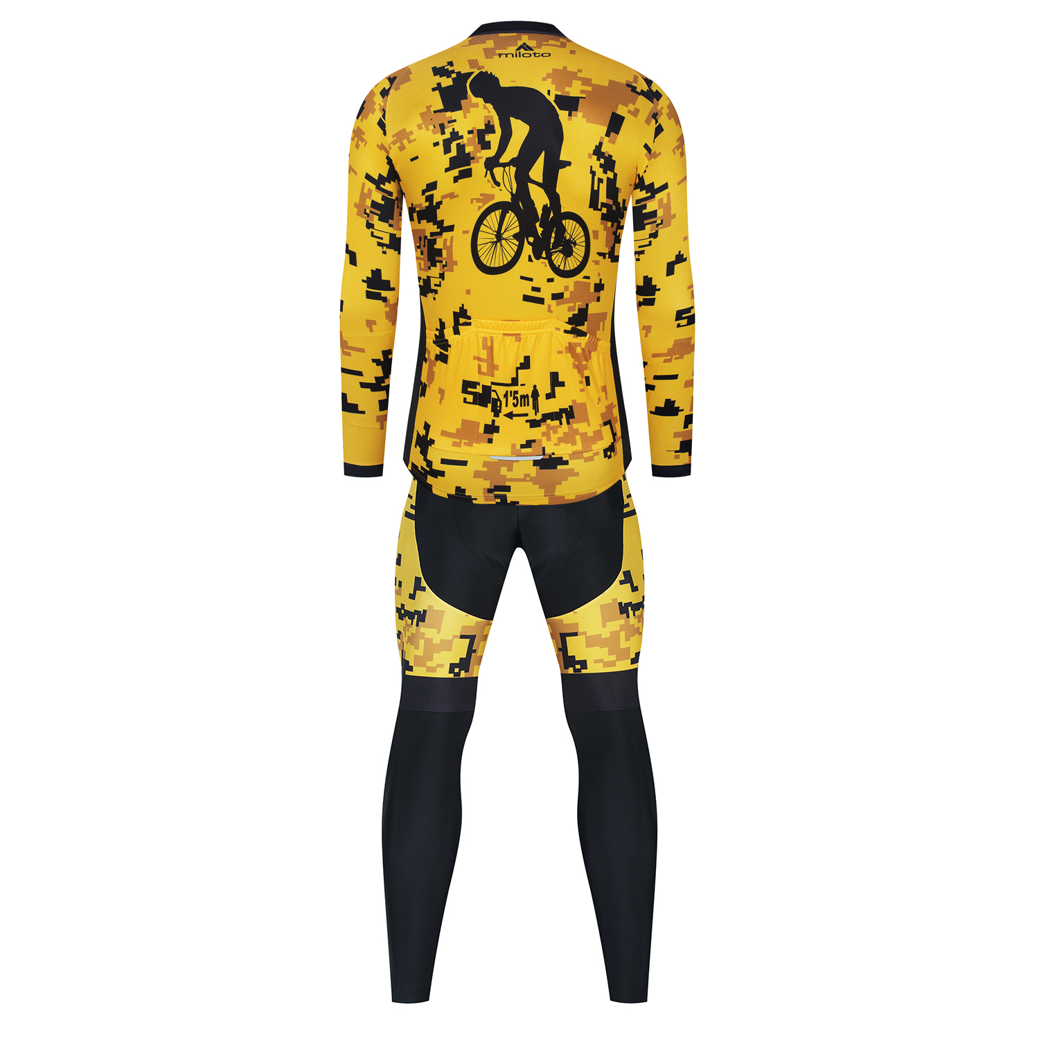 2024 Pro Mens Gold Giallo invernale in bicicletta invernale set abiti da ciclismo mountain bike a manica lunga