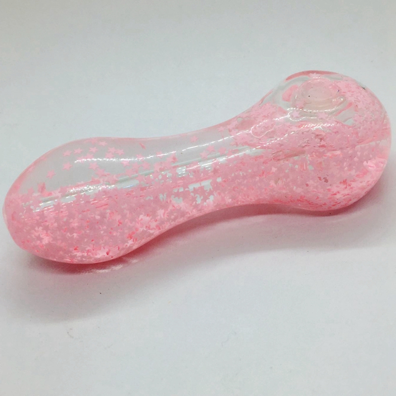 Neueste Cool Pipes Pentagon Pink Dekorieren Pyrex Dickes Glas Flüssigkeitsfüllung Gefrierbare Trockenkräuter Tabak Handpfeifen Bong Filter Zigarettenspitze Tube DHL