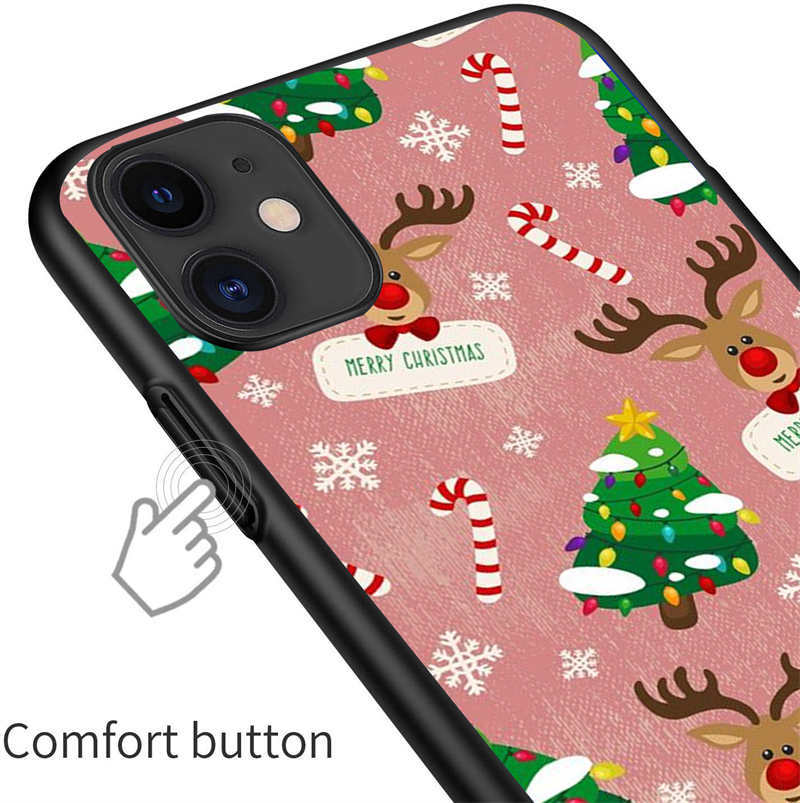 Jultelefonfodral Festival Tema för iPhone 14 Plus Pro Max Xmas Merry Santa Claus Hat Tree Snowman Flexible Soft TPU Shell iPhone14 13 12 11 8 7 Fashion Cover