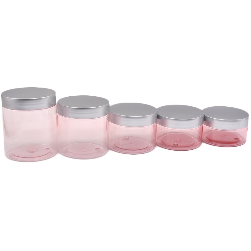 Dia.68mm Vide PET Cheveux Cire Bouteille Crème Pot Or Argent Couvercle En Plastique Transparent Rouge Emballage Cosmétique Pots De Bonbons Visage Crème Pots 100ml 120ml 150ml 200ml 250ml