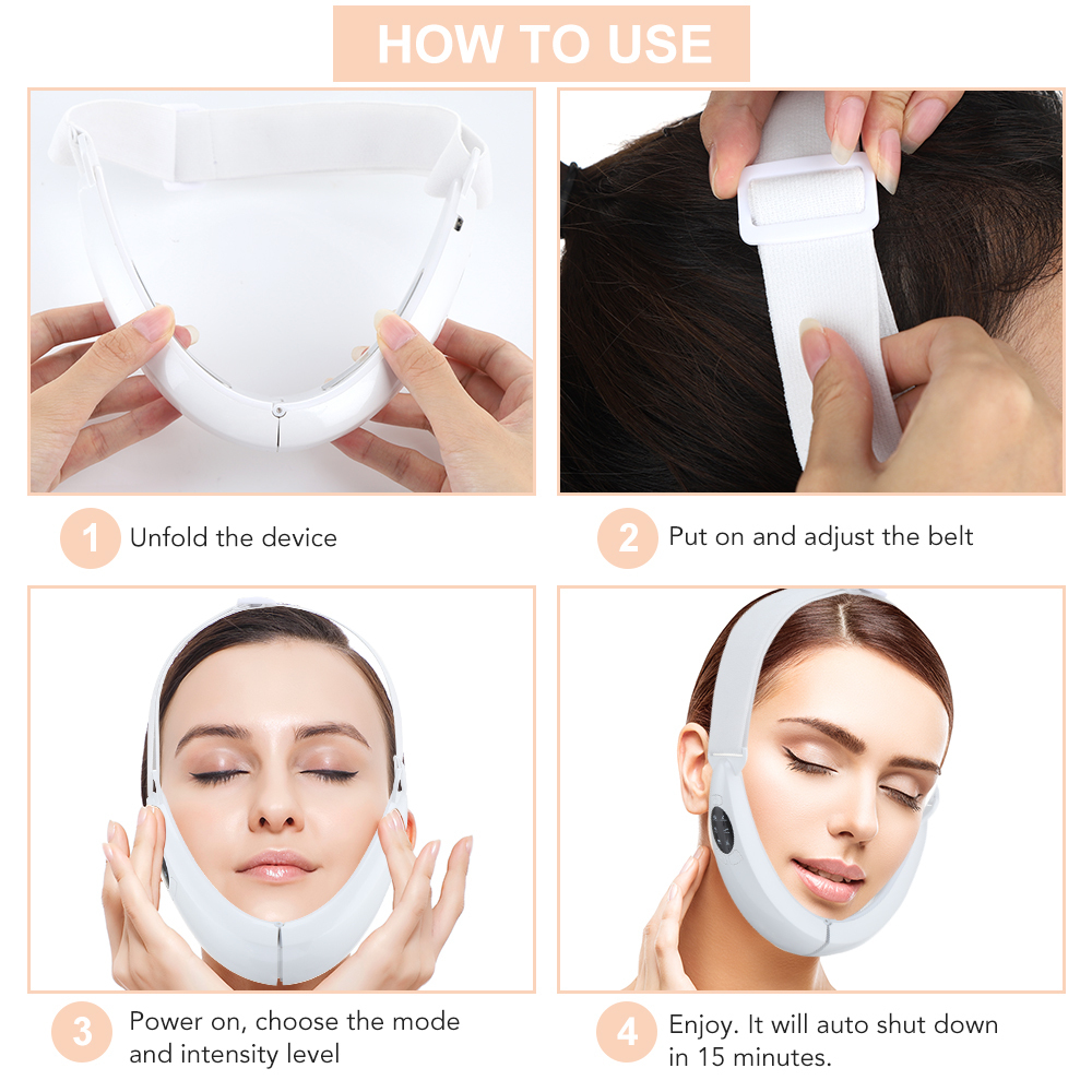 Face Massager EMS Lifting Device LED Pon Therapy Slimming Vibration Double Chin V Line Lift Belt Cellulite Jaw 220922