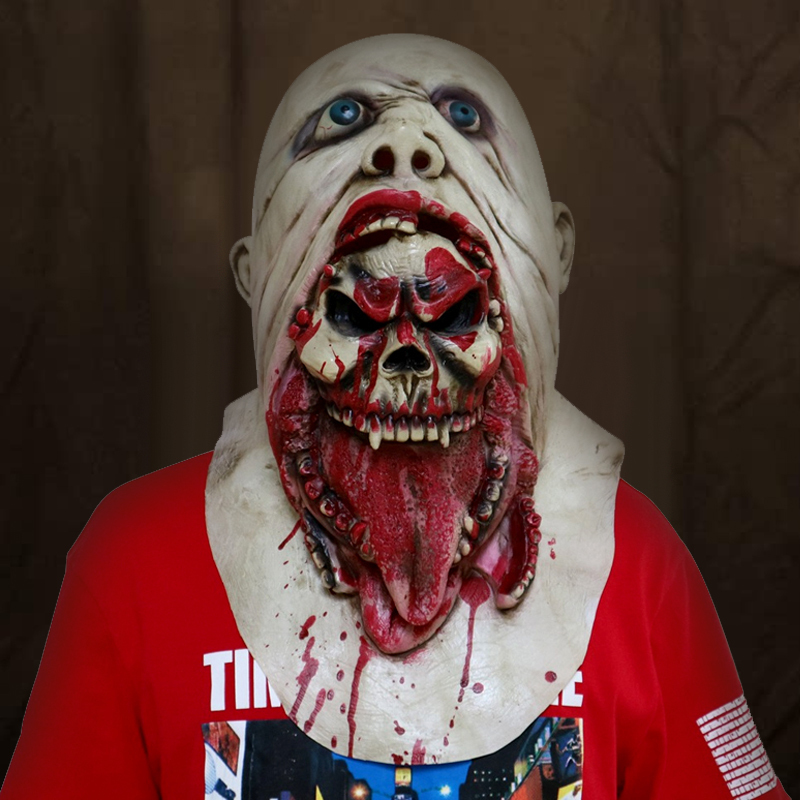 Partymasken Halloween Scary Latex Ghoulish Maske Grausame Parasitenmaske Scary Kostüm Requisiten Horror Full Face Head Cover für Partyzubehör 220926