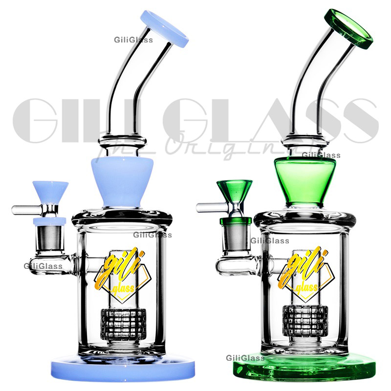 10 pollici Matrix Perc Glass Bong Acqua narghilè Tubi Dab Rig Bruciatore a nafta con ciotola e chiodo al quarzo Accessori fumatori