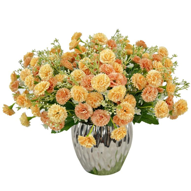 Une fausse fleur automne Mini lilas 5 tiges par bouquet Simulation oeillet pour mariage maison décorative fleurs artificielles