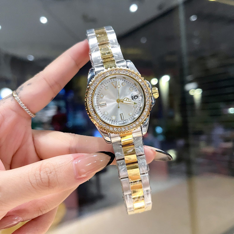 Модные роскошные женские часы Лучший дизайнер бренда светящиеся 36-миллиметровые бриллиантовые женские часы Наручные часы из нержавеющей стали для женщин День рождения Рождественский подарок relogios
