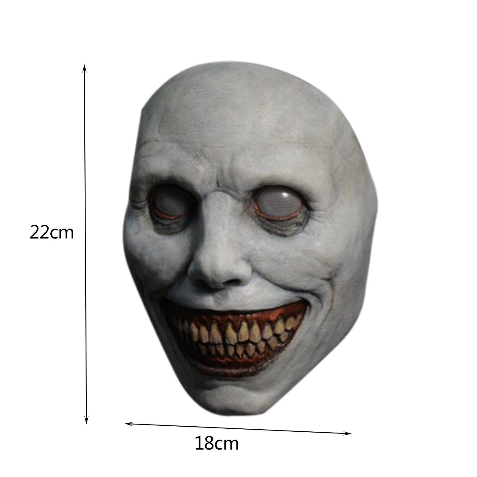 Máscaras de festa, Halloween assustador sorrindo de horror enfrentando o malfeitor de cosplay props de roupas de máscaras acessador 220926