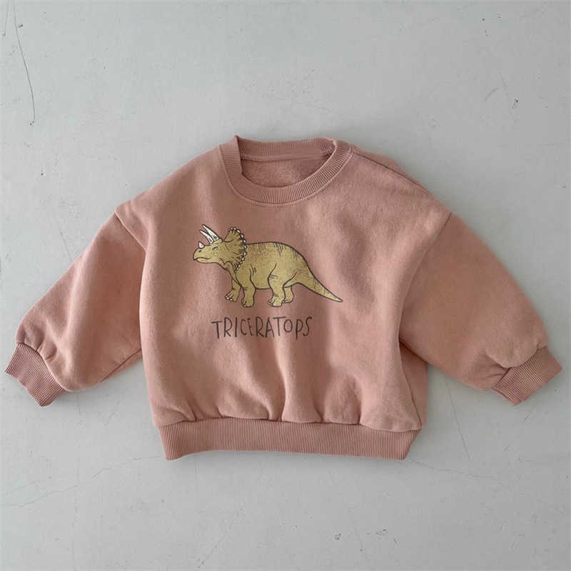 Pull hiver automne coréen bébé garçons à manches longues sweat chaud polaire enfant en bas âge filles dinosaure pull enfants en peluche pull à capuche 220924