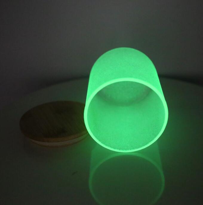 Magazzino degli Stati Uniti 10 once Sublimazione Blanks Candela di vetro Vaso Glow in the Dark Boccali di birra in vetro fare candele Contenitori di candele con coperchi di bambù Halloween