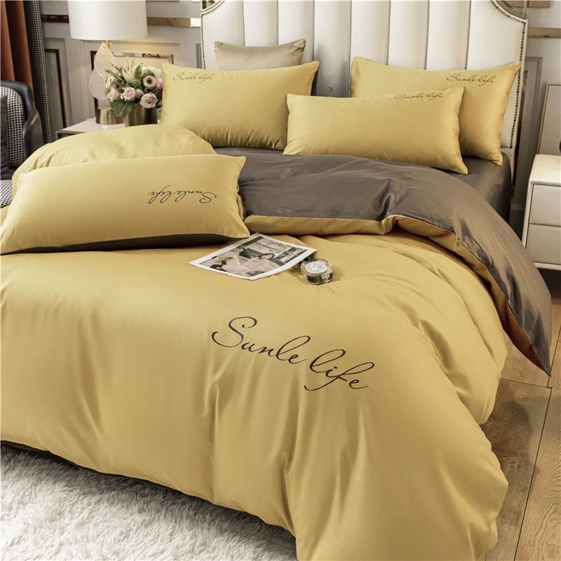 Conjuntos de cama Bordado de cor sólida Conjunto de roupas de cama Solid Cor Solid Luxury Bedding Polyester Duvet Capa Kingsuper King Size Size Conjunto 220924