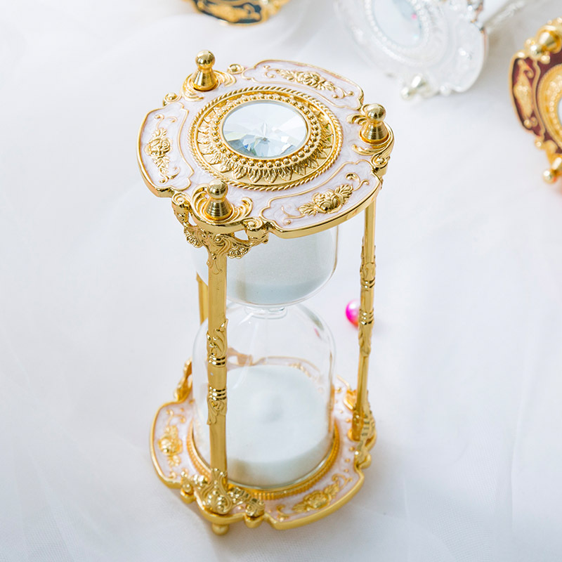 Decoración del hogar Vintage Metal Glass 15 minutos reloj de arena temporizador utilizado para la decoración del hogar cocina boda regalos del Día de San Valentín