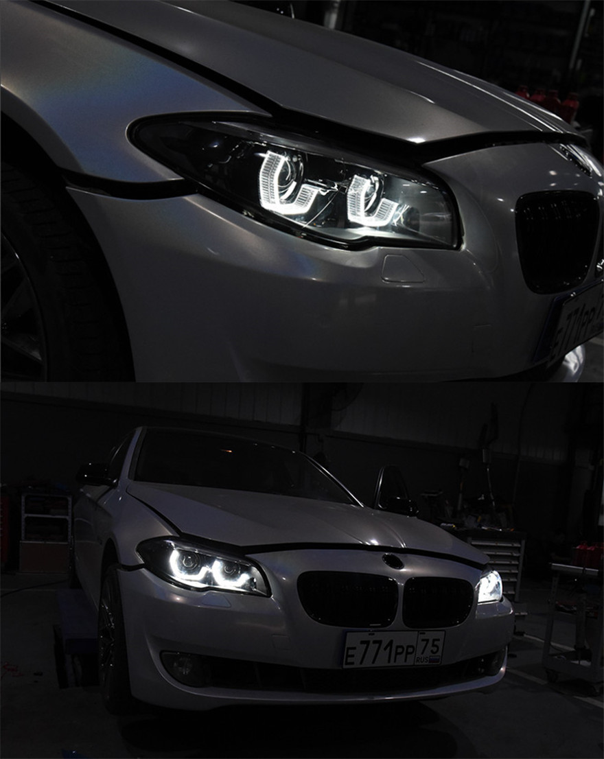 2 szt. Auto-głowica samochodu Części do BMW F10 F18 528I 530I 535I M5 20 11-20 17 LAMPY LED Wymiana DRL Dual Projector Lift