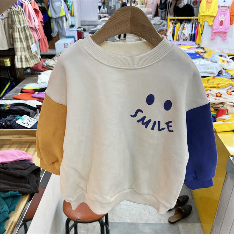 Pull Freely Move Imprimer Garçons Filles Sweatshirts O Cou Mode Enfants Vêtements Patchwork Manches Longues Automne T-shirts 220924