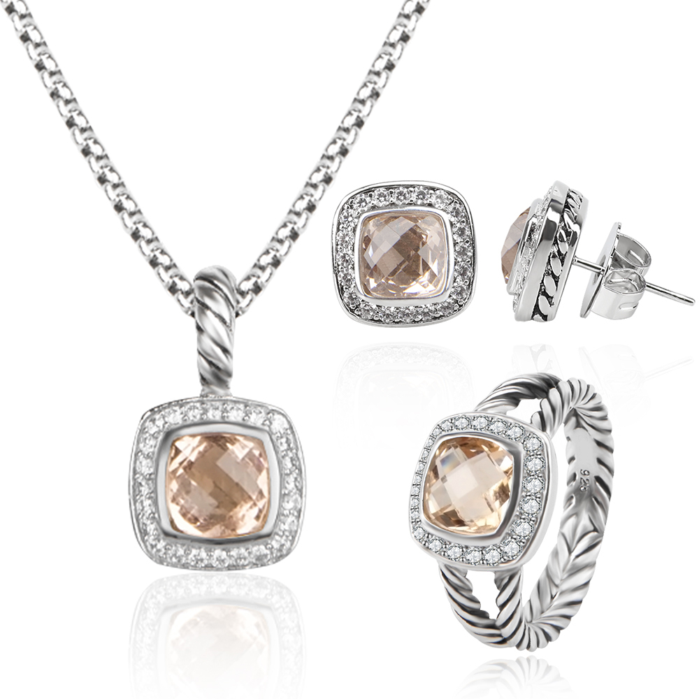 Brincos de cabo anel conjunto de jóias diamantes pingente e brinco conjunto luxo feminino presentes293h