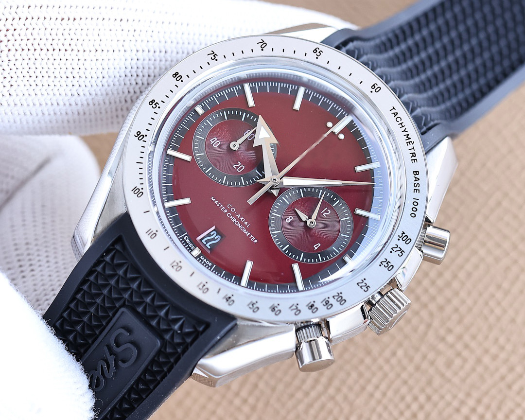 Man Wristwatches Chronograph VK Movement Diameter 43 5mm Convex Pot Cover Glass Wide Arrow Pointer Watch199H