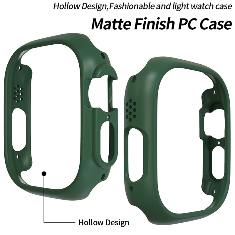 Matt h￥rd PC Akrylplastklocka Hollow All-Inclusive Protective Cover f￶r Apple Watch IWatch S8 Ultra 49mm 45mm 41mm 40mm 44mm
