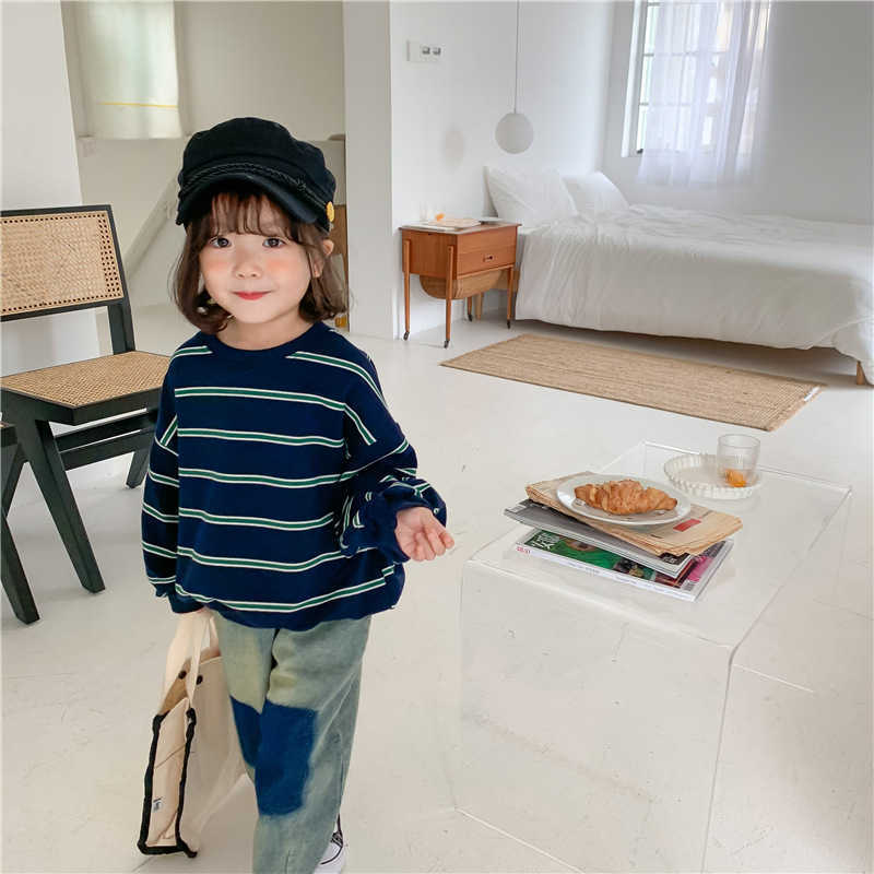 Pullover Autumn Winter Winter Boys and Girls Loose Long Sweeve Sweetshirts Children Thectal Dard Dark Tops 220924