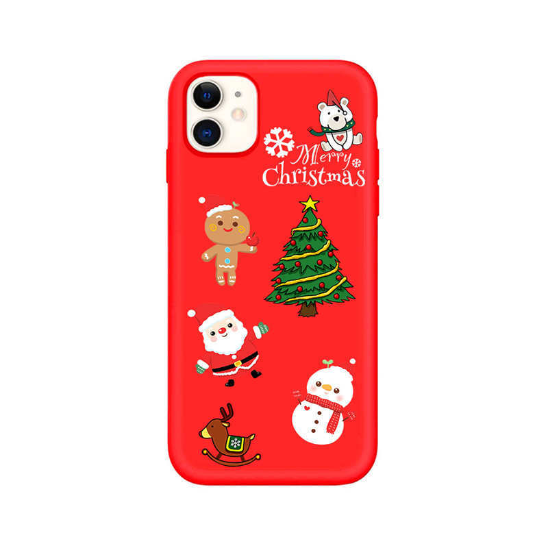 God jul Santa Tree -telefonfodral f￶r iPhone 14 Plus Pro Max Red Flexible Soft TPU Shell iPhone14 13 12 11 8 8 Xmas Festival tema s￶t mode ny￥r ￶nskan omslag
