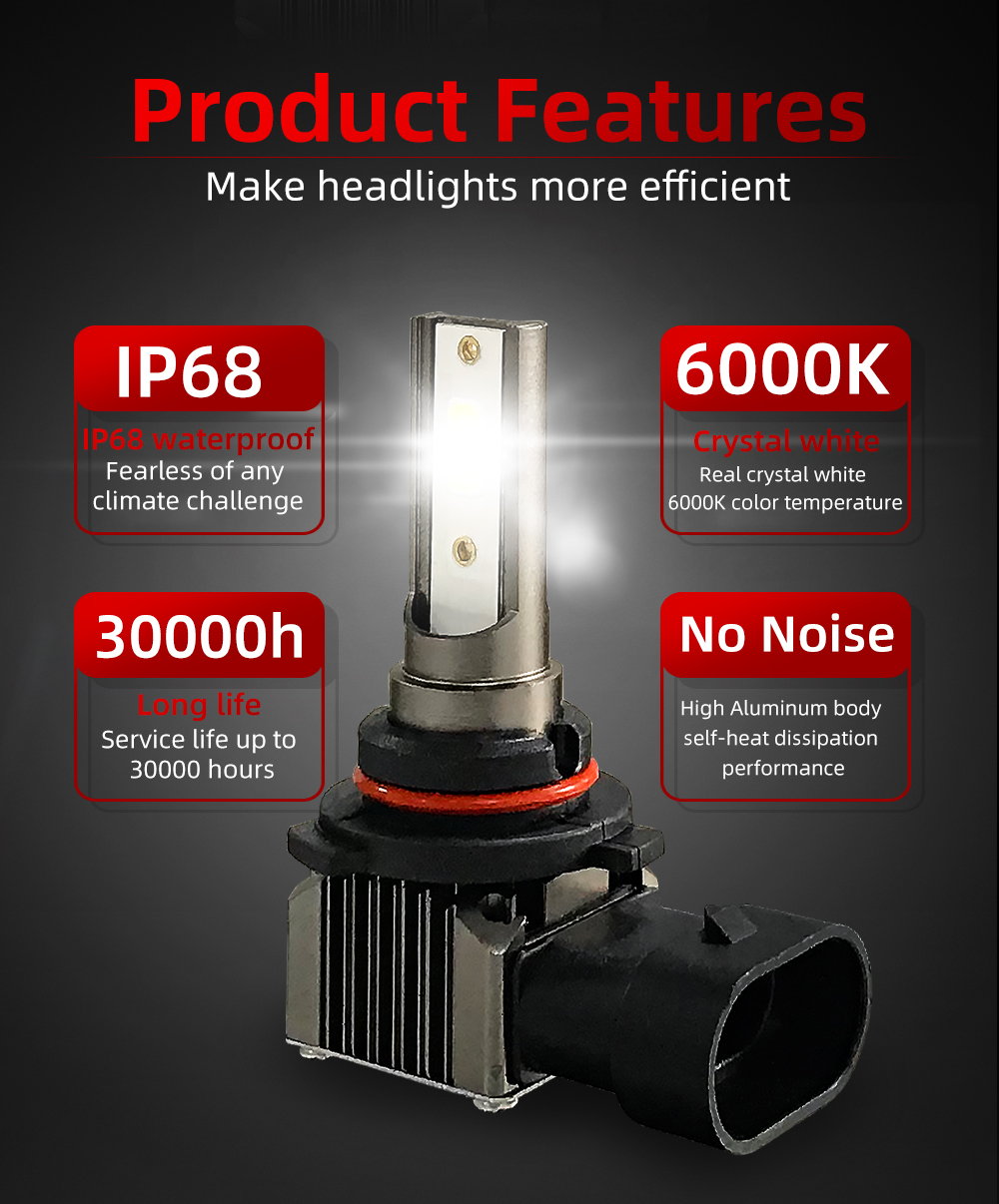 H7 LED ampul kanbus süper 16000lm h1 h8 h9 h11 araba far lambaları buz 12V 9005 hb3 9006 hb4 otomatik sis farları