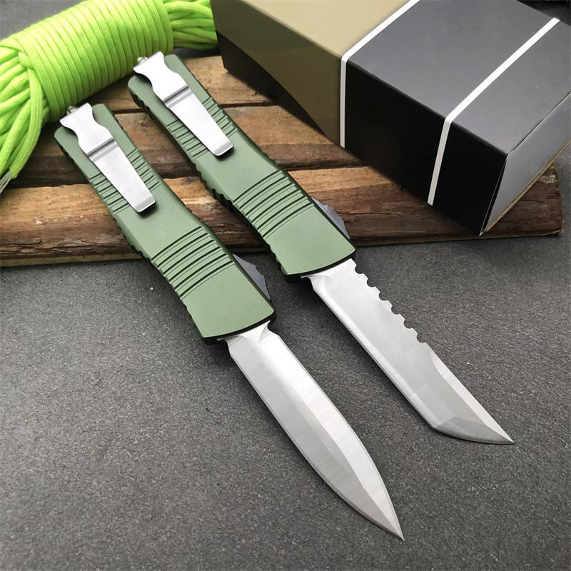 Новый H9203 Высокий Automac Tactical Knife D2 Satin Blade CNC 6061-T6 Ручка с наружным кемпингом.