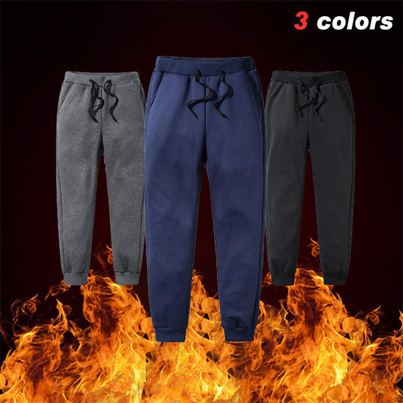 Pantaloni da uomo Pantaloni termici in pile spesso da uomo Jogging casual caldi invernali da esterno 220924