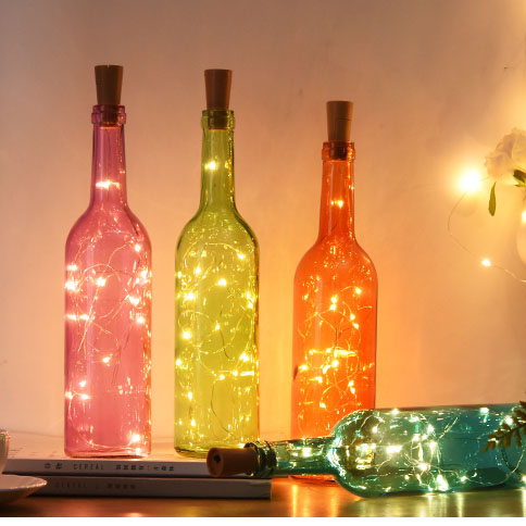 10 pezzi a batteria a batteria Strutture luminose bottiglia di sughero 2m Le luci a led illuminazione feste di compleanno bottiglie di vino bar con 219j con219j