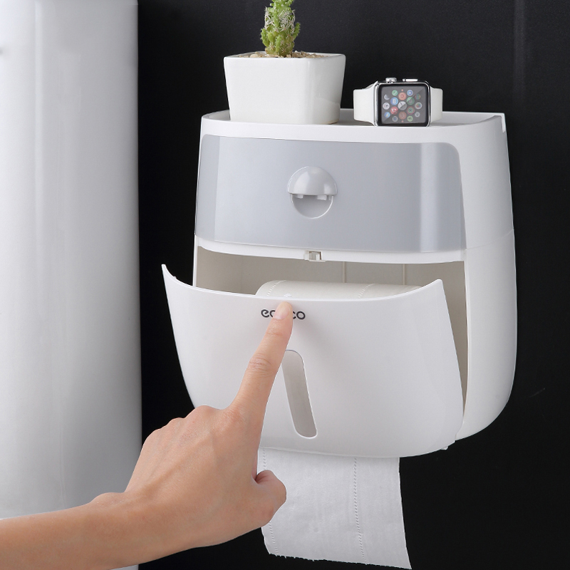 Toilet Paper Holders Holder Waterproof Wall Mounted for Tray Roll Tube Storage Box Tissue Shelf Bathroom 220924