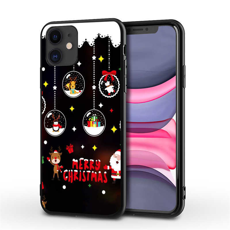 Jultelefonfodral Festival Tema för iPhone 14 Plus Pro Max Xmas Merry Santa Claus Hat Tree Snowman Flexible Soft TPU Shell iPhone14 13 12 11 8 7 Fashion Cover