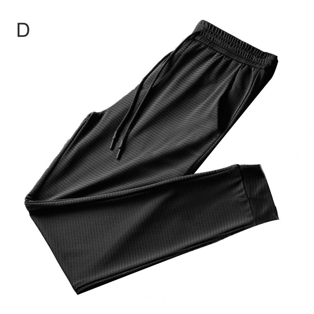 Männer Hosen Casual Eis Seide Mesh Feder Druck Kordelzug Hosen Sommer Taschen Sport Jogginghose pantalones hombre 220924