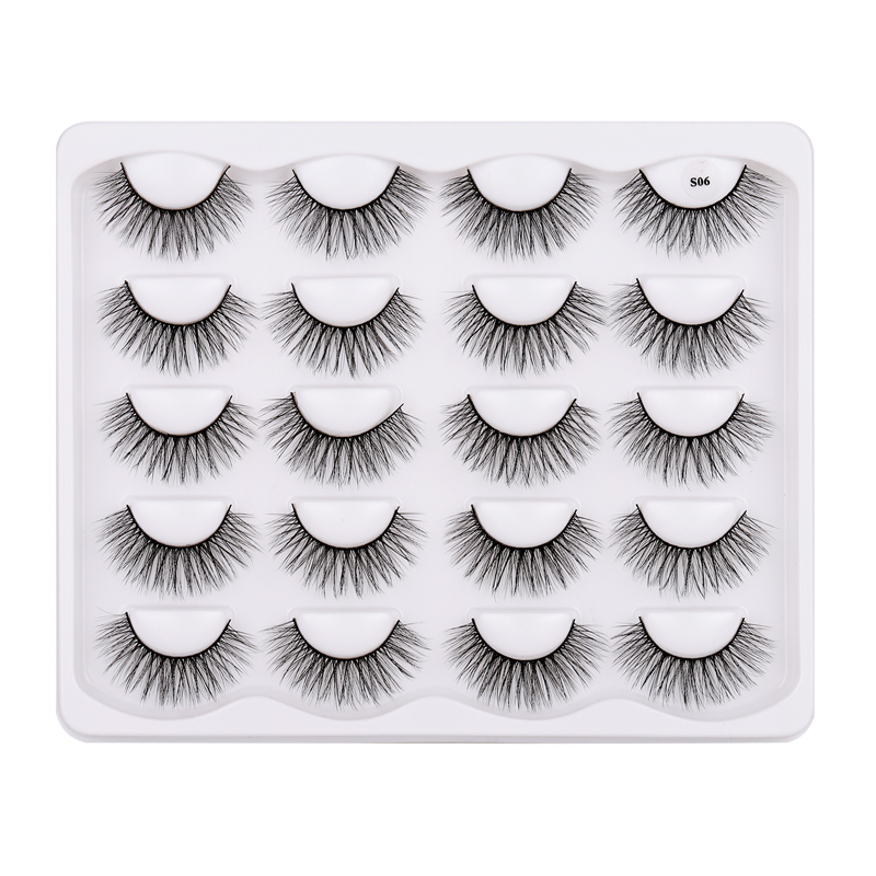 Multilayer Thick Mink False Eyelashes Naturally Soft and Delicate Hand Made Reusable Curly Crisscross 3D Fake Lashes Full Strip Eyelash Extensions Makeup for Eyes