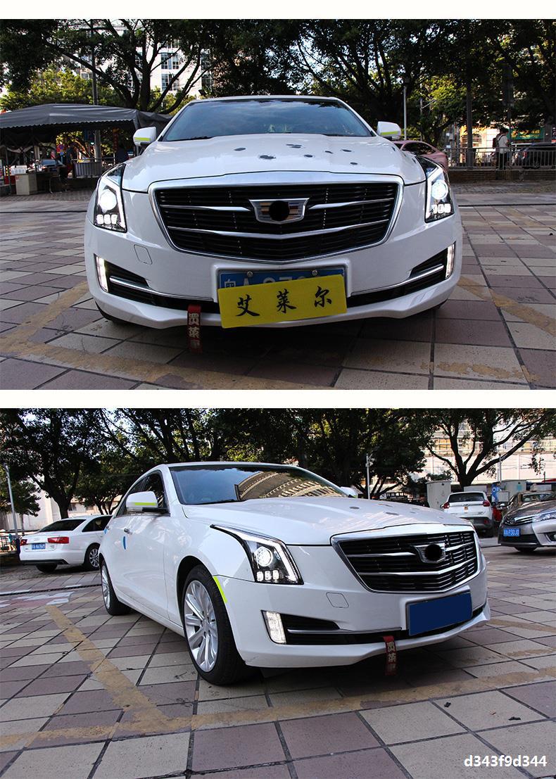 المصابيح الأمامية التلقائية لـ Cadillac ATS-L 20 14-20 18 ATS L المصابيح الأمامية LED DRL Running Lights Bi-Xenon Beam Fog Light