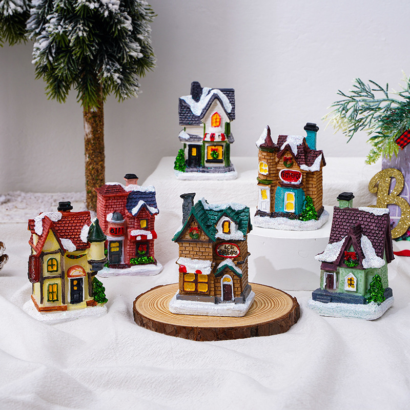 Decorazioni natalizie Light House Kerstdorp Village casa di Natale Ornamenti Natale Natale Navidad Noel 220926