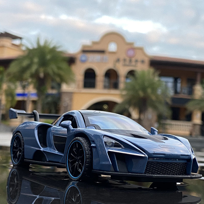 Druckguss-Modellauto 132 McLaren Senna Legierungs-Sportwagenmodell Druckguss Metallspielzeugfahrzeuge Automodellsimulation Sound und Licht Colle1853