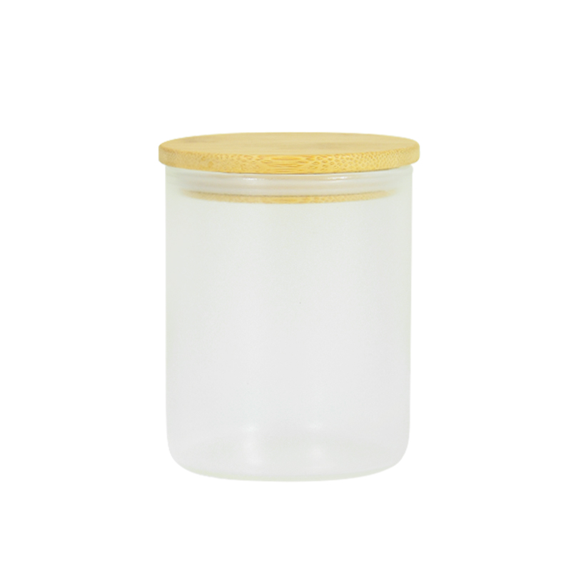 10oz de sublimação em branco Vidro Vasla Jar brilho nas canecas de cerveja de vidro escuro para fazer velas de velas recipientes com tampas de bambu Halloween