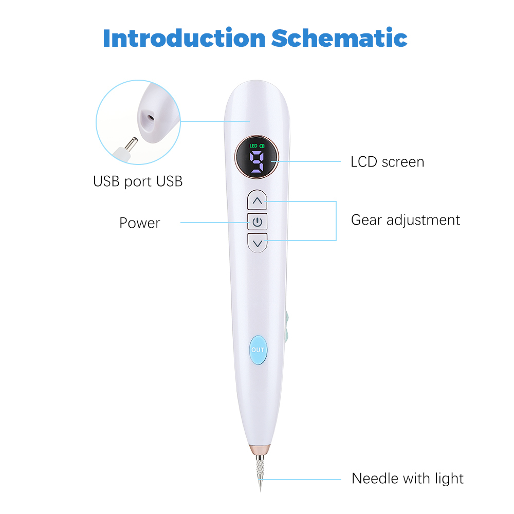 Gesichtspflegegeräte 9 Modus LCD Plasma Stift Laser Tattoo Mol Entfernung Stift Hautpflegewerkzeuge Tag Entfernung Freckle Warz Dark Spot Remover Beauty Care Tool 220926