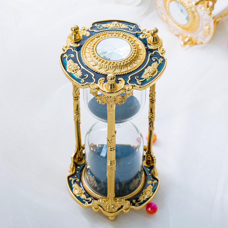 Decoración del hogar Vintage Metal Glass 15 minutos reloj de arena temporizador utilizado para la decoración del hogar cocina boda regalos del Día de San Valentín