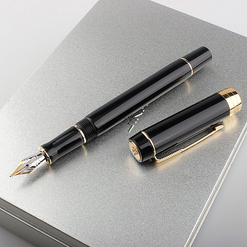 Canetas -fonte Jinhao 100 Centennial Black Resina Black Fountain Pen effmbent Pen com converter tinta caneta de caneta de negócios escolar caneta 220923