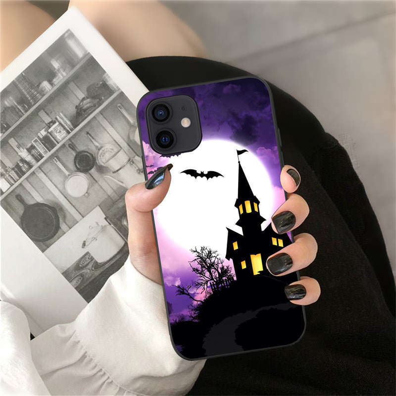 Telefon Kılıfları İPhone 14 Kabak Kalesi Kalesi Hayalet Kafatası Deseni Esnek Yumuşak TPU Kabuğu iPhone14 13 12 11 8 7 Plus Pro Max Moda Karikatür Kapağı