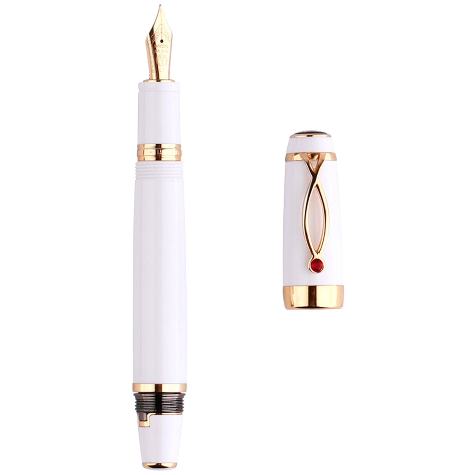 Fountain Pens Majohn X1 Geri Çekilebilir Çeşme Kalem İnce Nib Kısa Reçine Kalemi Okul Ofis Hediyeleri Arkadaş İçin Kalemler Rose White 220923