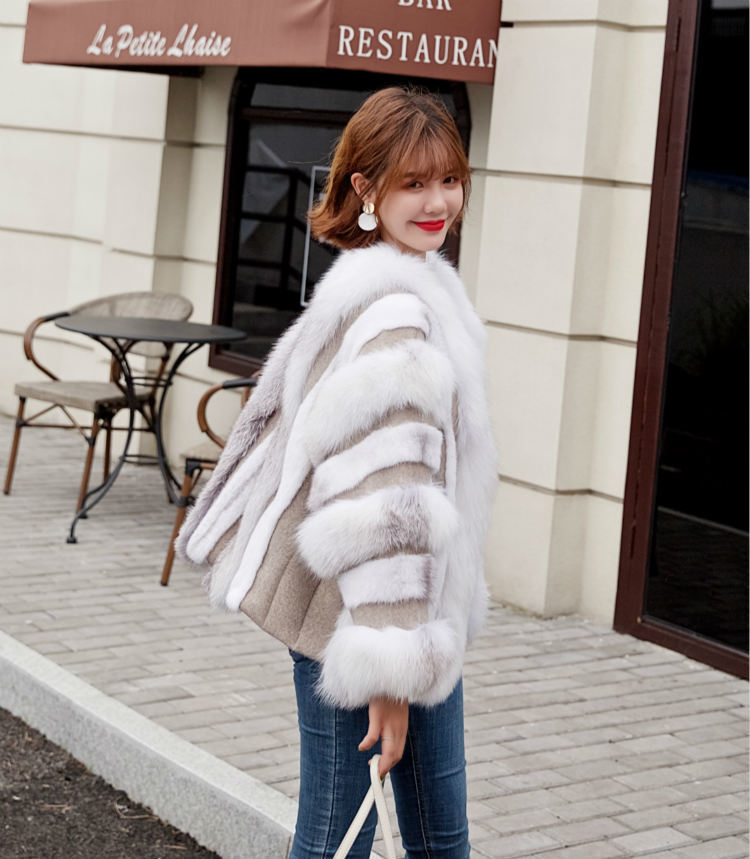 Dames s fur faux winter jas real natuurlijke nerts plice gestreepte jas vrouwen dik warme bovenkleding streetwear los luxe 220926