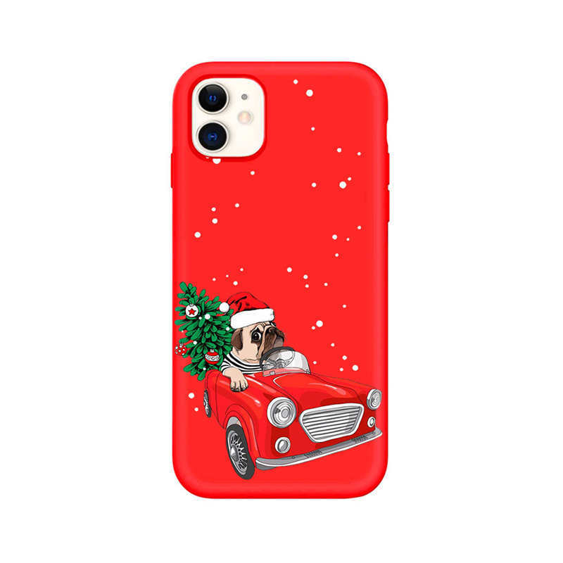 Merry Christmas Santa Tree Phone Cases for iPhone 14 Plus Pro Max Red Soft TPU Shell iPhone14 13 12 11 8 7 Xmas Festival theme Cove New Year Wish Cover