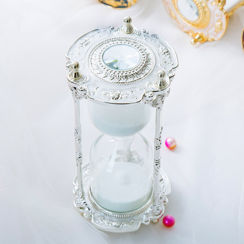 Decoración del hogar Vintage Metal Glass 15 minutos reloj de arena temporizador utilizado para la decoración del hogar cocina boda regalos del Día de San Valentín