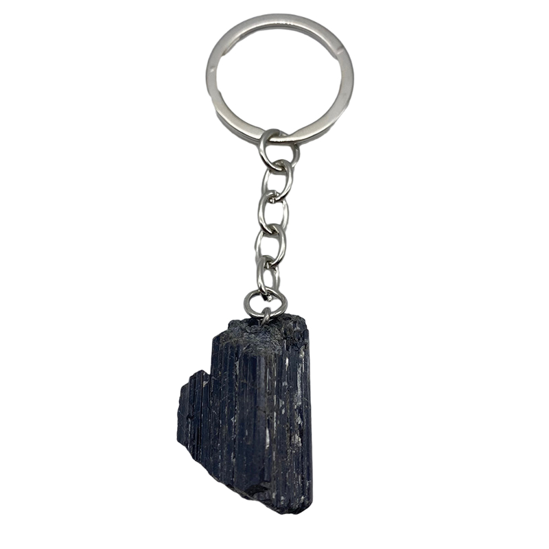 Минеральный сырой черный турмалиновый каменный каменной клавиш сумочка заклинание Ключе